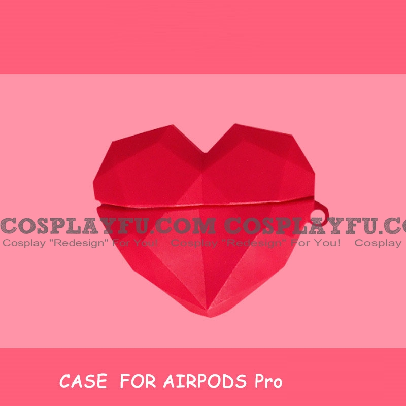 Cute Vermelho Heart-shaped Airpod Case | Silicone Case for Apple AirPods 1, 2, Pro, 3, Pro 2 Cosplay